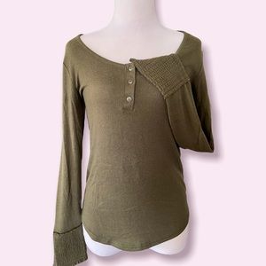 Susina Olive Green Crew Neck Sweater